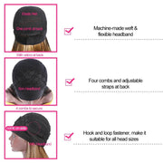 Honey Blonde Ombre Highlight Body Wave Headband Wigs 150% Density