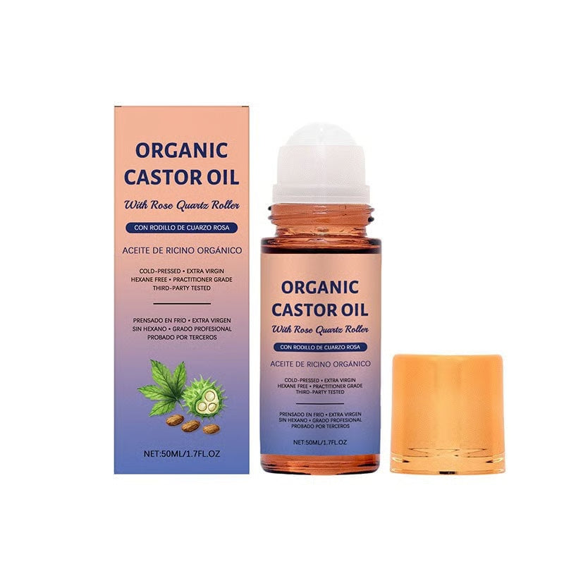 Organic Golden Castor Oil Roll-On with Rose Quartz