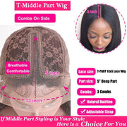 Body Wave T Lace Front Wig 150% Density Deep Part Lace Wigs