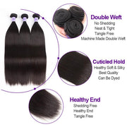 3pcs/pack Malaysian Straight Virgin Human Hair Weaves Kysiss Series