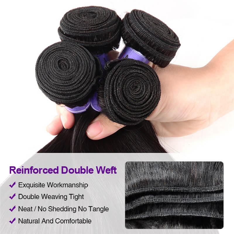 4 Bundles Unprocessed Straight Peruvian Virgin Human Hair Kysiss Series