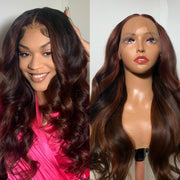 13x4 Lace Front Expensive Brunette Bombshell Blowout Body Wave Wig