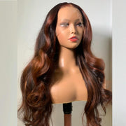 13x4 Lace Front Expensive Brunette Bombshell Blowout Body Wave Wig
