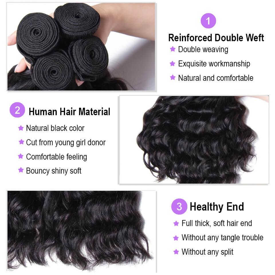 4pcs Product Brazilian Natural Wave Virgin+ Hair Extensions Kysiss Series