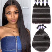 Virgin+ Brazilian Straight Hair 4 Bundles Virgin Human Hair Weave Kysiss Series