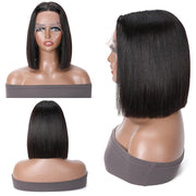 Brand Day Sale Middle Part Black Short Bob Wig Natural Human Hair T Part Lace Wig