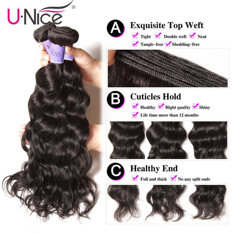 Brazilian Natural Wave 3 Bundles With Lace Closure On Sale Kysiss Series