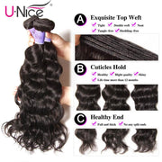 Brazilian Natural Wave 3 Bundles With Lace Closure On Sale Kysiss Series