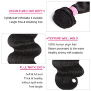 Hair Unprocessed Body Wave Hair 3 Bundles With 4x4 Lace Closure
