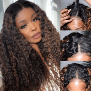 Glueless U Part Brown Ombre Water Wave Wig For Beginner